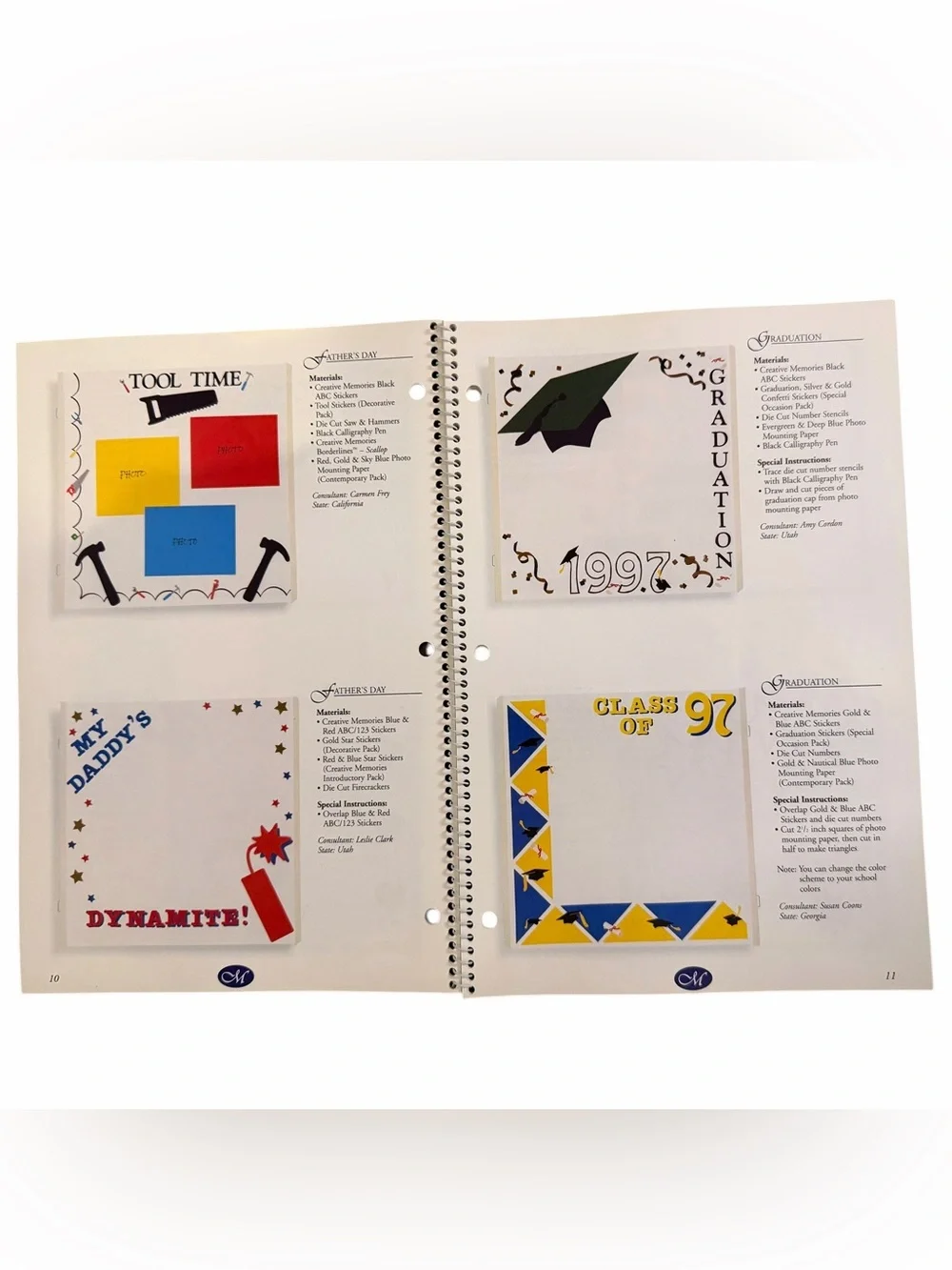 Vintage 1997 Creative Memories Scrapbook Page Design & Layout Idea Book Vol III